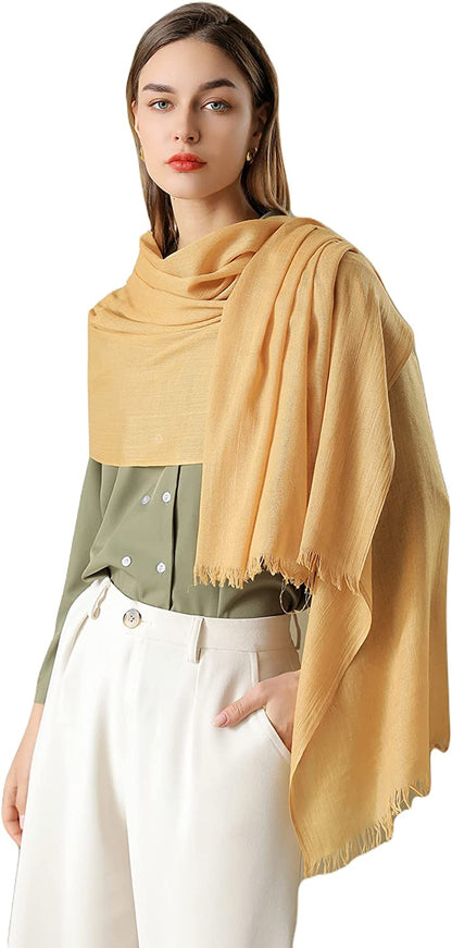 Jeelow Cotton Feel Scarf Shawl Wrap Soft Lightweight Scarves and Wraps for Men Women Apparel & Accessories > Clothing Accessories > Scarves & Shawls Jeelow   