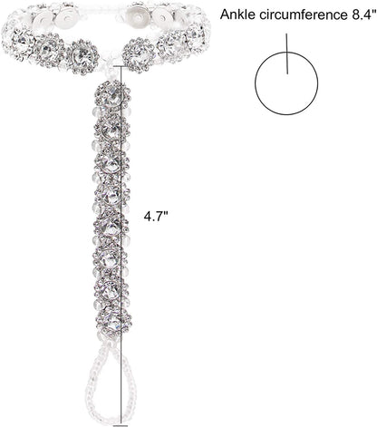 Bellady 2Pcs Pearl Ankle Chain Barefoot Sandals with Starfish Beach Wedding Foot Jewelry Apparel & Accessories > Jewelry > Anklets Bellady   