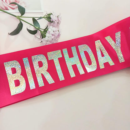 Birthday Babe Sash, Birthday Sash for Girls, Birthday Gifts for Women, Pink and Silver Birthday Party Decorations and Supplies Apparel & Accessories > Clothing Accessories > Sashes Magnusson's Garden   