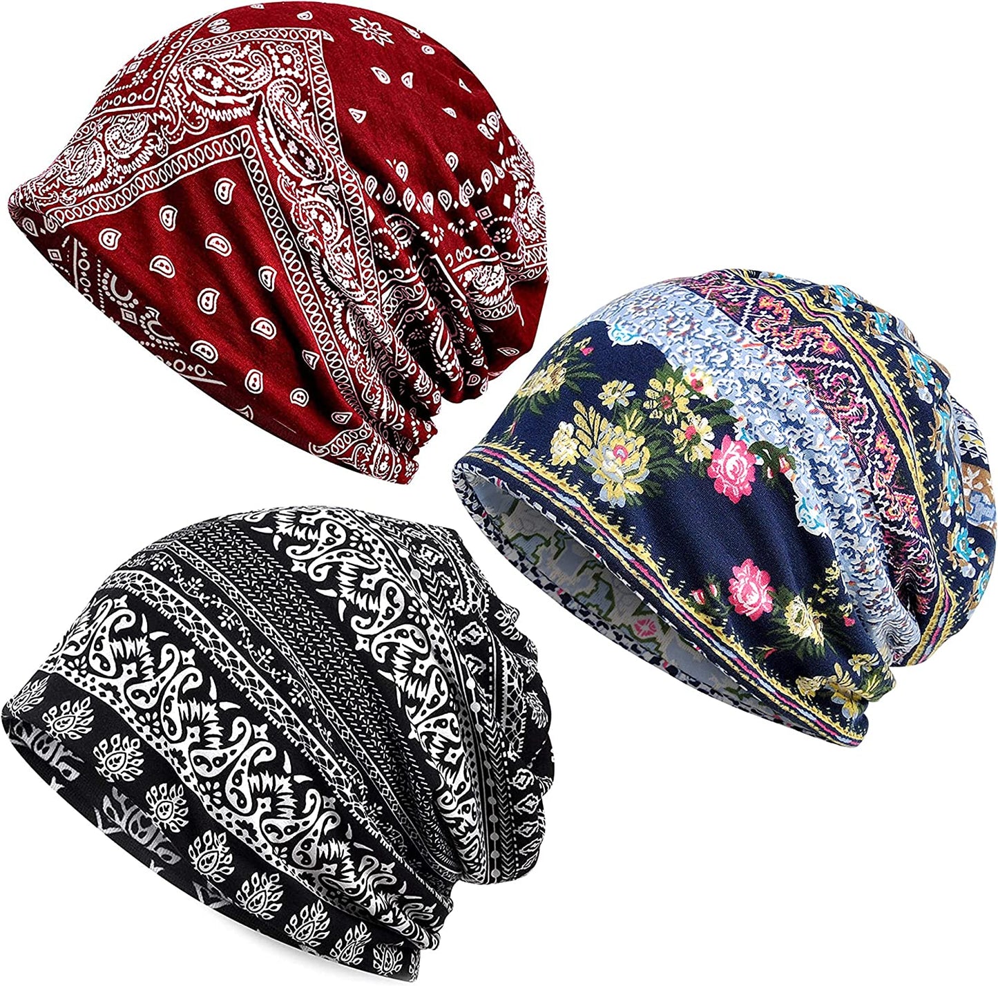 Kayier Women'S Baggy Casual Chemo Beanie Hats Headwear Caps Apparel & Accessories > Clothing Accessories > Headwear Kayier 3 Pack-z  