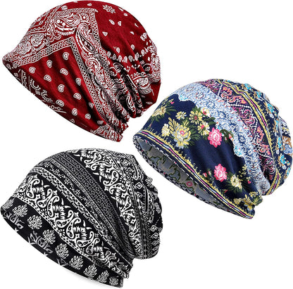 Kayier Women'S Baggy Casual Chemo Beanie Hats Headwear Caps Apparel & Accessories > Clothing Accessories > Headwear Kayier 3 Pack-z  