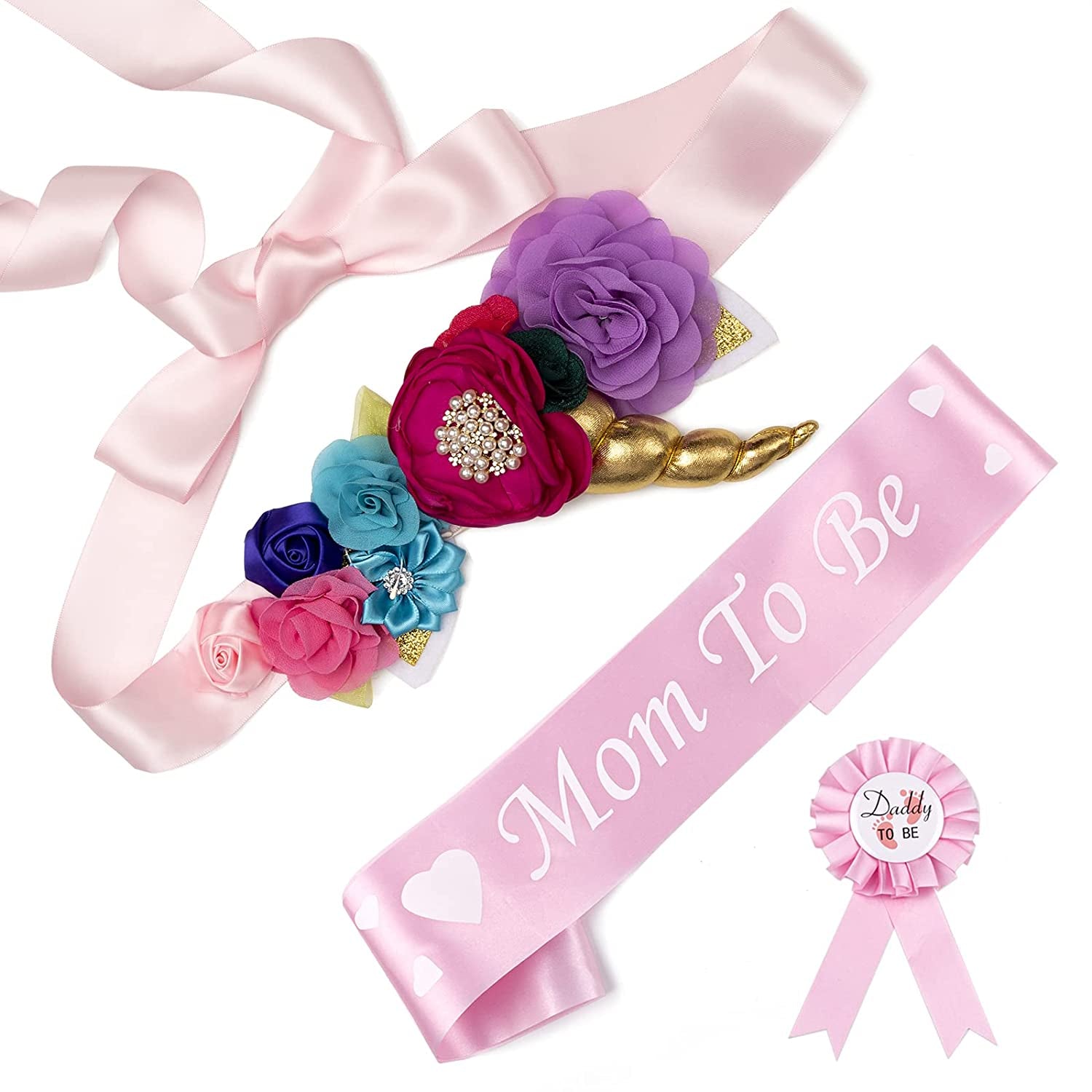 Baby Bee Baby Shower Mommy Sash Pregnancy Sash Keepsake Baby Shower Flower for Gender Reveal (Royal Blue) Apparel & Accessories > Clothing Accessories > Sashes Baby Noah Unicorn  