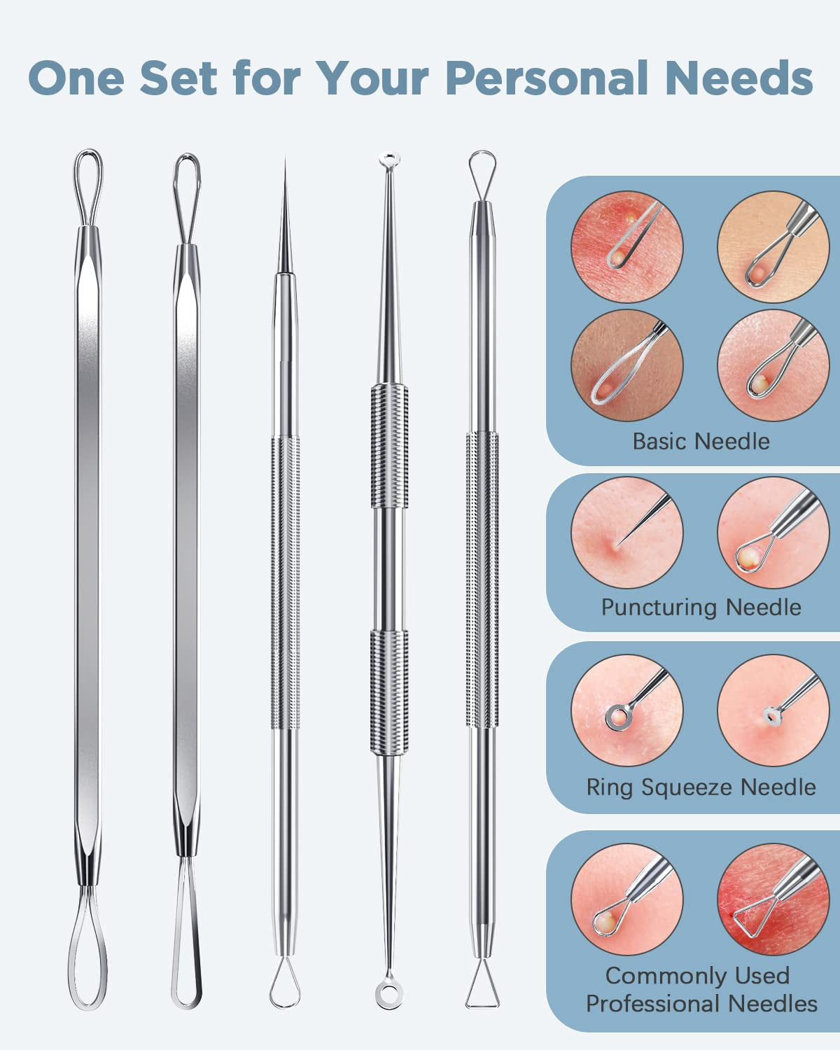 TAYTHI Blackhead Remover Tool, Pimple Popper Tool Kit, Blackhead Extractor Tool for Face, Extractor Tool for Comedone Zit Acne Whitehead Blemish, Stainless Steel Extraction Tools Health & Beauty > Personal Care > Cosmetics > Cosmetic Tools > Skin Care Tools TAYTHI   