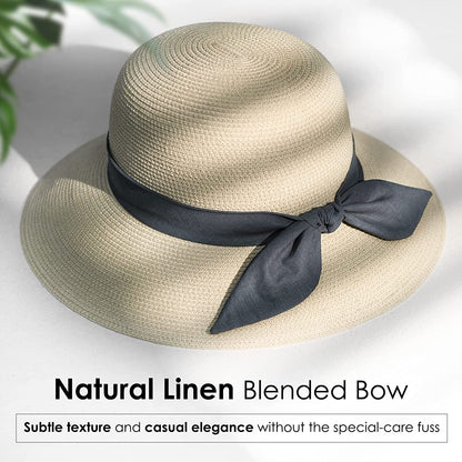 FURTALK Sun Hats for Women Wide Brim Straw Hat Beach Hat UPF UV Foldable Packable Cap for Travel Apparel & Accessories > Clothing Accessories > Hats KYLIE MAX   