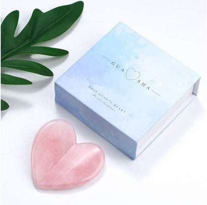 Healing Crystal Rose Quartz Heart Love Massage Tool Natural Gemstone Gua Sha Board Facial Scraping Massager for Face, Eye, Neck Skin Care Massage Health & Beauty > Personal Care > Cosmetics > Cosmetic Tools > Skin Care Tools StoneStory   