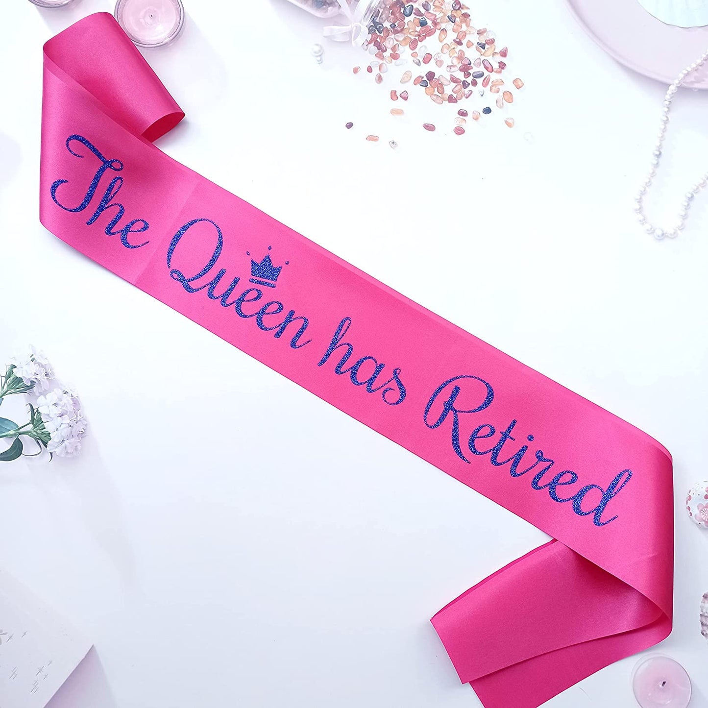 Magnusson'S Garden the Queen Has Retired Sash, Retirement and Farewell Party Ideas, I'M Retired Sash, Retiree Gifts for Women, Pink and Blue Retirement Party Decorations Apparel & Accessories > Clothing Accessories > Sashes Magnusson's Garden   