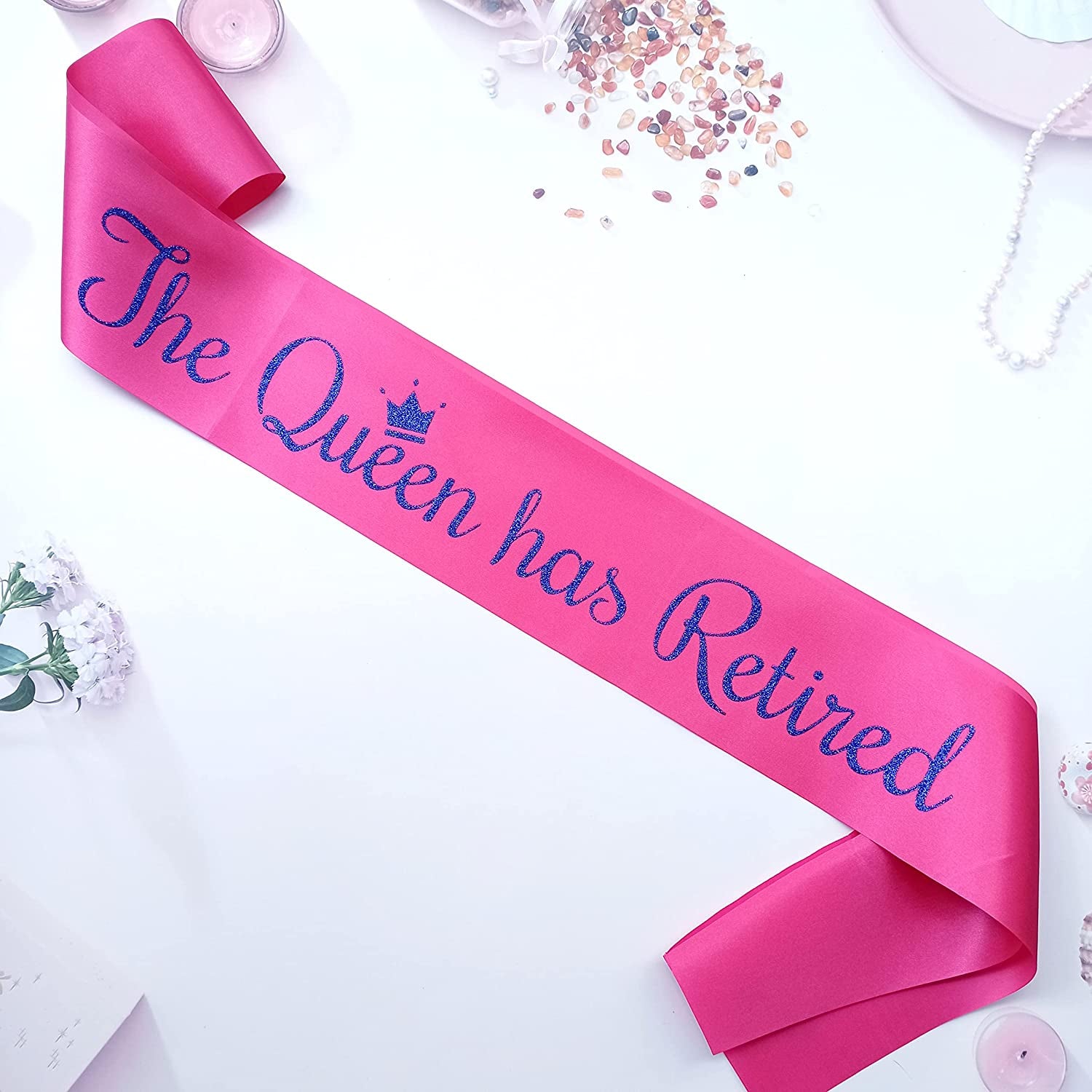 Magnusson'S Garden the Queen Has Retired Sash, Retirement and Farewell Party Ideas, I'M Retired Sash, Retiree Gifts for Women, Pink and Blue Retirement Party Decorations Apparel & Accessories > Clothing Accessories > Sashes Magnusson's Garden   