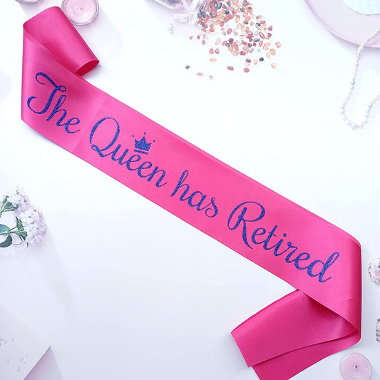 Magnusson'S Garden the Queen Has Retired Sash, Retirement and Farewell Party Ideas, I'M Retired Sash, Retiree Gifts for Women, Pink and Blue Retirement Party Decorations Apparel & Accessories > Clothing Accessories > Sashes Magnusson's Garden   