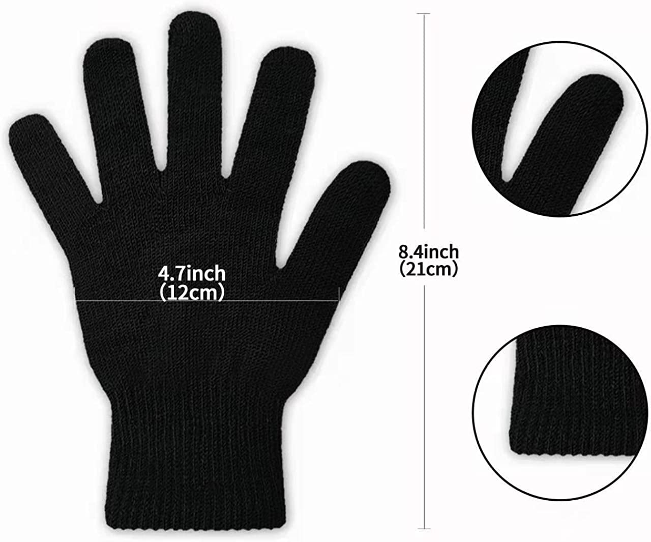 GLEDLOVES 5 Pairs Winter Knitted Magic Elastic Gloves for Unisex Gloves Knit Full Fingers Warm Gloves for Men Women. Apparel & Accessories > Clothing Accessories > Gloves & Mittens GLEDLOVES   