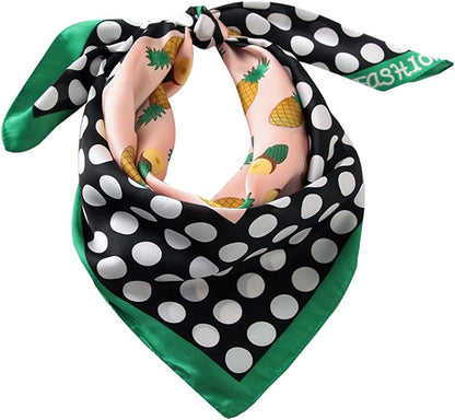 Women'S Fashion Soft Large Satin Square Chiffon Polyester Scarf Set Head Neck Multiuse Solid Colors Available Apparel & Accessories > Clothing Accessories > Bandanas & Headties Persmileful Pineapple  
