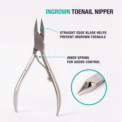 TRIM Simply Foot Ingrown Toenail Kit – Includes Stainless Steel Toenail Nipper and Stainless Steel Dual-Ended File – Easy to Use Foot Care Tools – for Men and Women – Silver – 2 Piece Set Health & Beauty > Personal Care > Foot Care Pacific Word Corporation   
