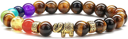 Gifts for Women Elephant Bracelet, 8Mm Natural White Howlite Bracelets for Women Men Stress Relief Yoga Bracelet Bead Bracelets for Women Elephant Gifts for Women Girls Apparel & Accessories > Jewelry > Bracelets M MOOHAM Tiger Eye  