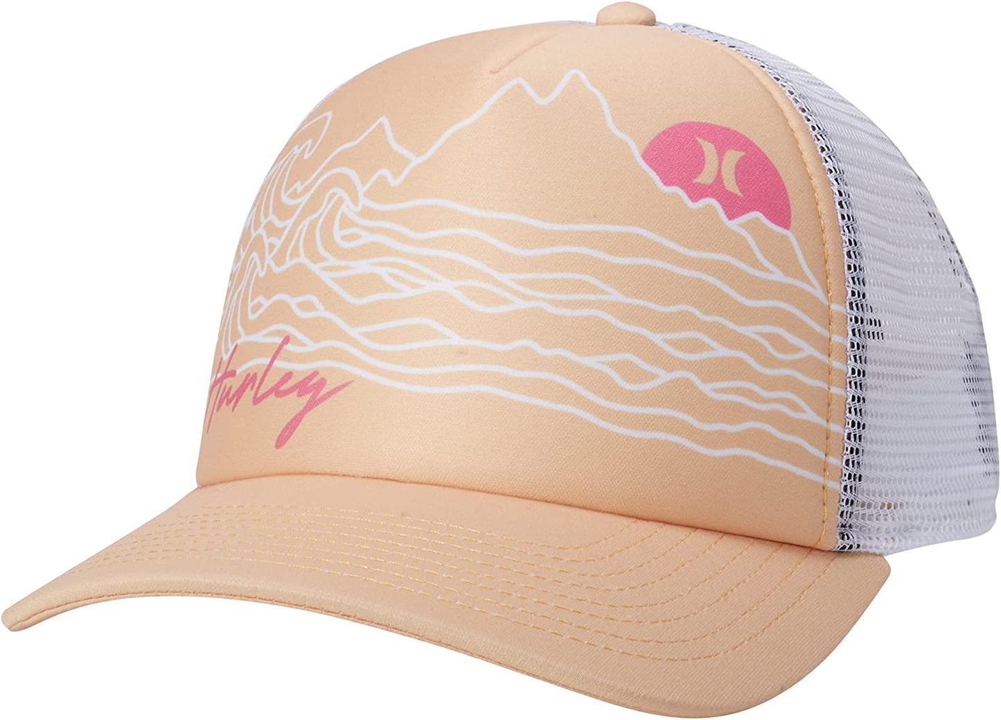 Hurley Women'S Baseball Cap - Horizon Curved Brim Snap-Back Foam Trucker Hat Apparel & Accessories > Clothing Accessories > Hats Hurley Melon Tint One Size 