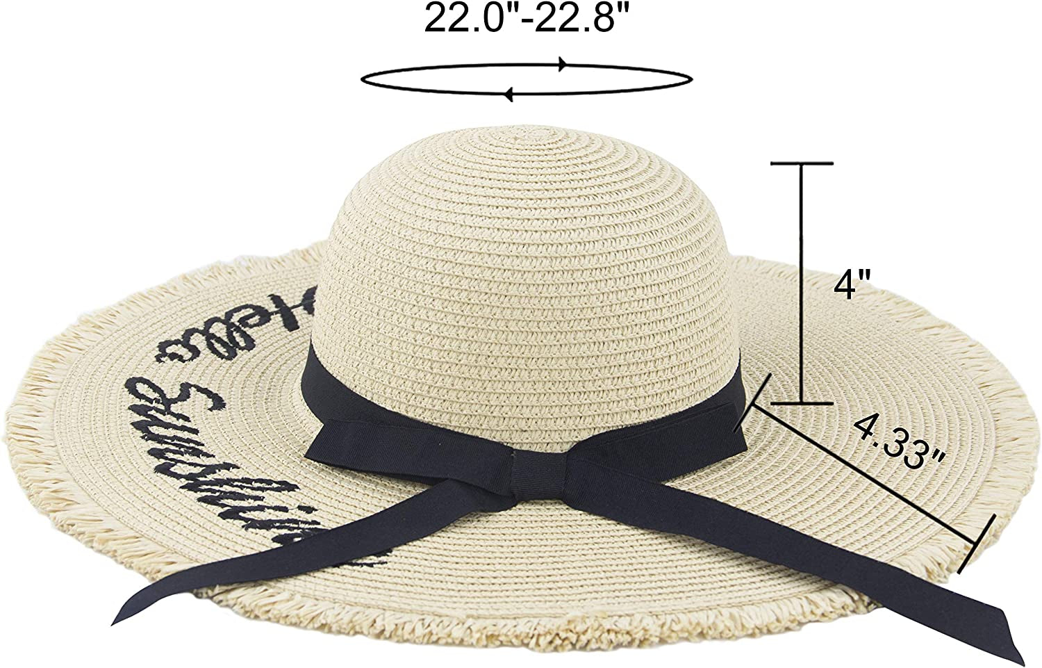 Muryobao Womens Wide Brim Straw Hat Floppy Foldable Roll up Cap Beach Sun Hat for Summer UV UPF50+ Apparel & Accessories > Clothing Accessories > Hats Muryobao   