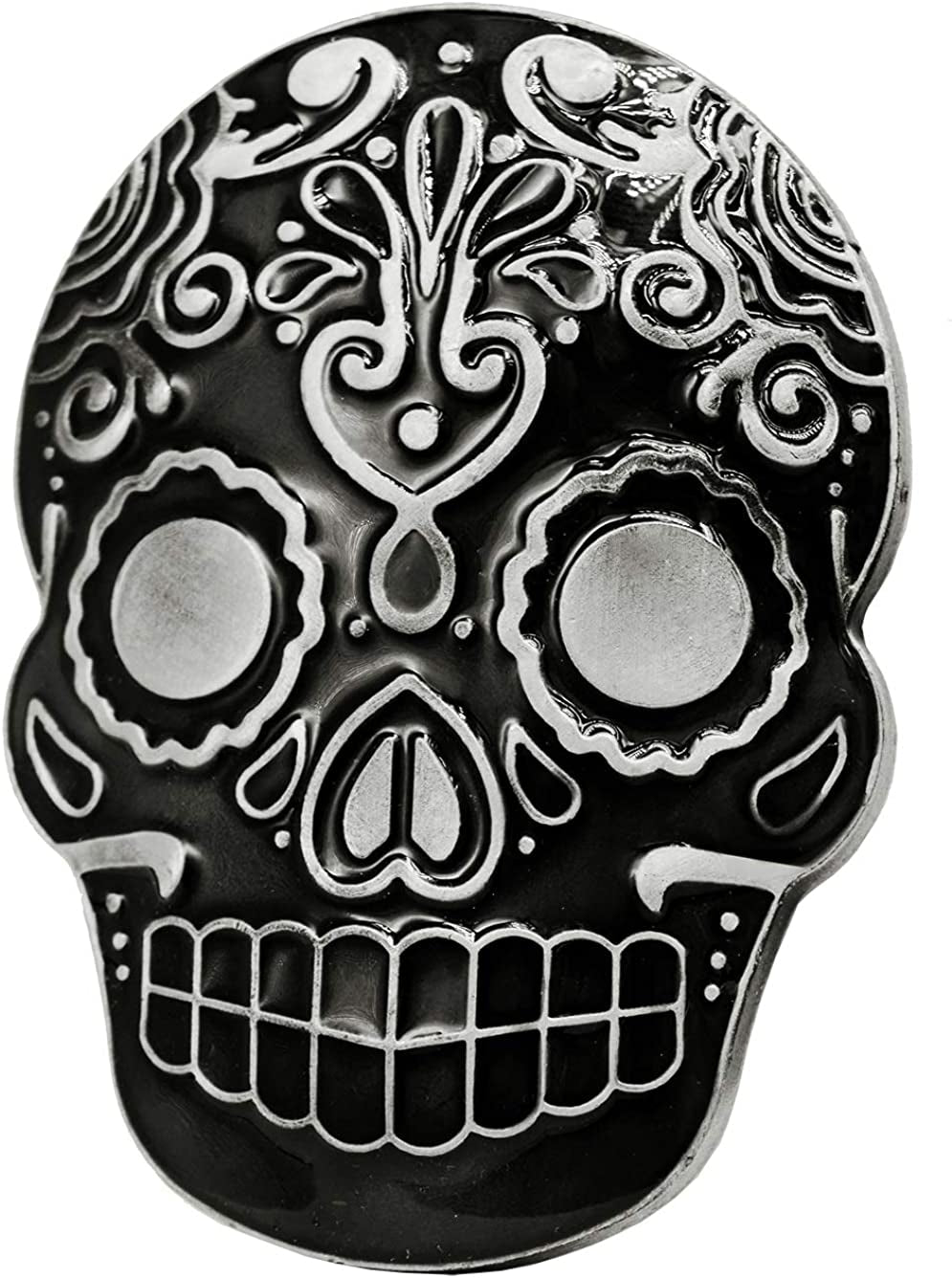 Belt Buckles of Ghost Skeleton Pirate Skull Design Cowboy Style Apparel & Accessories > Clothing Accessories > Belt Buckles Moranse Skull Ghost Head Black  