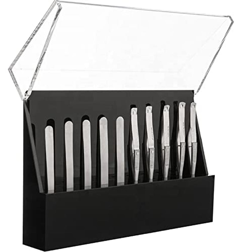 Eyelash Extension Supplies Acrylic Lashes-Holder Pad Eye Individual Lashes Makeup Tools Palette 1Pcs Lash Extension Glue Pallet Holder Card Professional Salon Use by GEMERRY Health & Beauty > Personal Care > Cosmetics > Cosmetic Tools > Makeup Tools GEMERRY 1pcs Black Tweezers Holder (10-slot)  