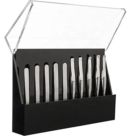 Eyelash Extension Supplies Acrylic Lashes-Holder Pad Eye Individual Lashes Makeup Tools Palette 1Pcs Lash Extension Glue Pallet Holder Card Professional Salon Use by GEMERRY Health & Beauty > Personal Care > Cosmetics > Cosmetic Tools > Makeup Tools GEMERRY 1pcs Black Tweezers Holder (10-slot)  