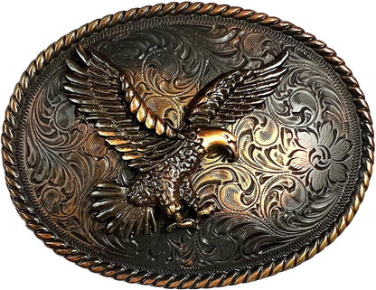 Western Floral Eagle Dogs Birds Star Replacement Belt Buckle Fits 1-1/2"(38Mm) Belt Strap-Multi-Style Options Apparel & Accessories > Clothing Accessories > Belt Buckles Belts.com Type Buckle W1 - H8170 Copper 1-1/2" 