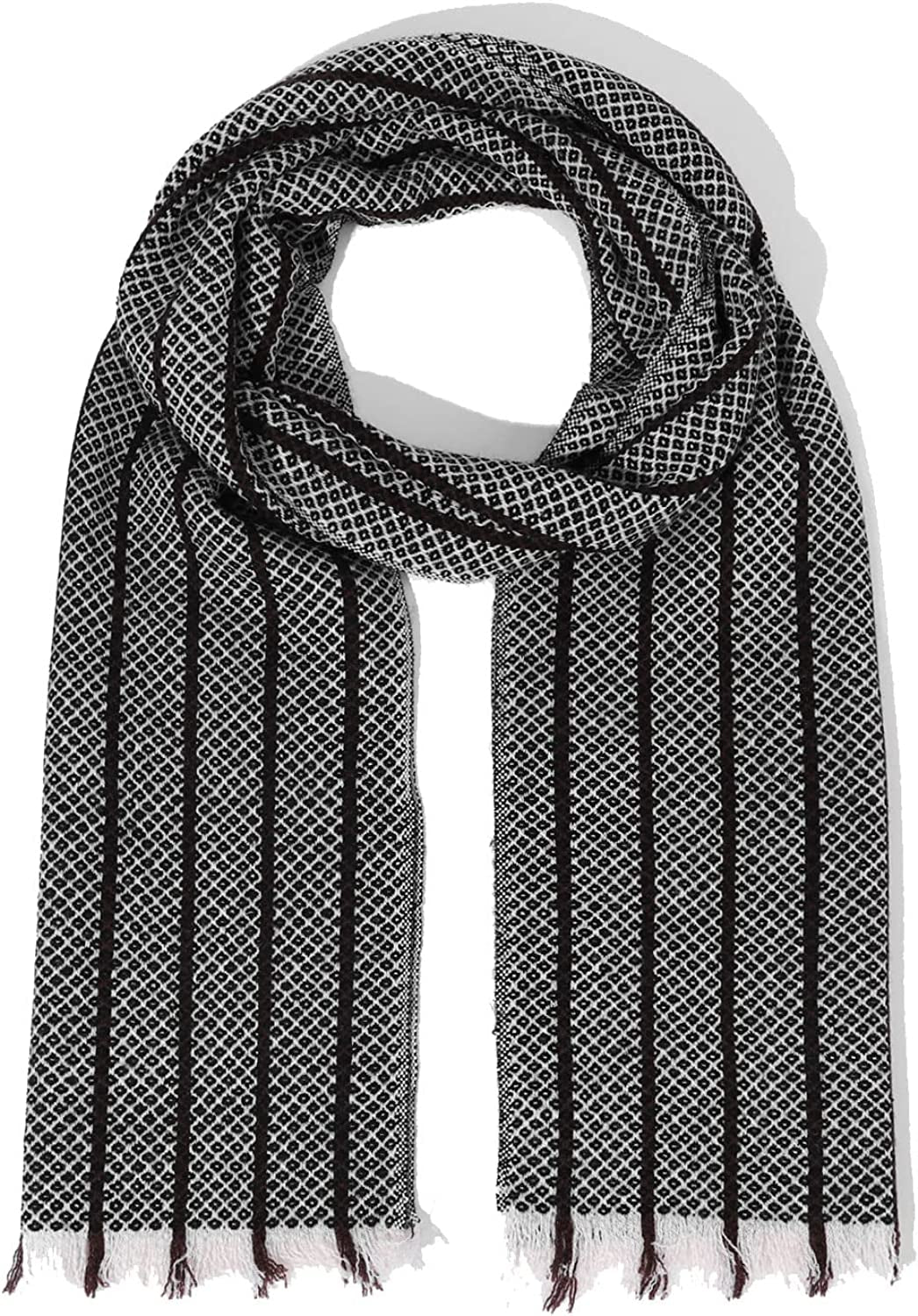 WAMSOFT 100% Pure Wool Scarf, Thick Long Plaid Scarf Winter Tartan Scarves for Men Women… Apparel & Accessories > Clothing Accessories > Scarves & Shawls WAMSOFT Grey  