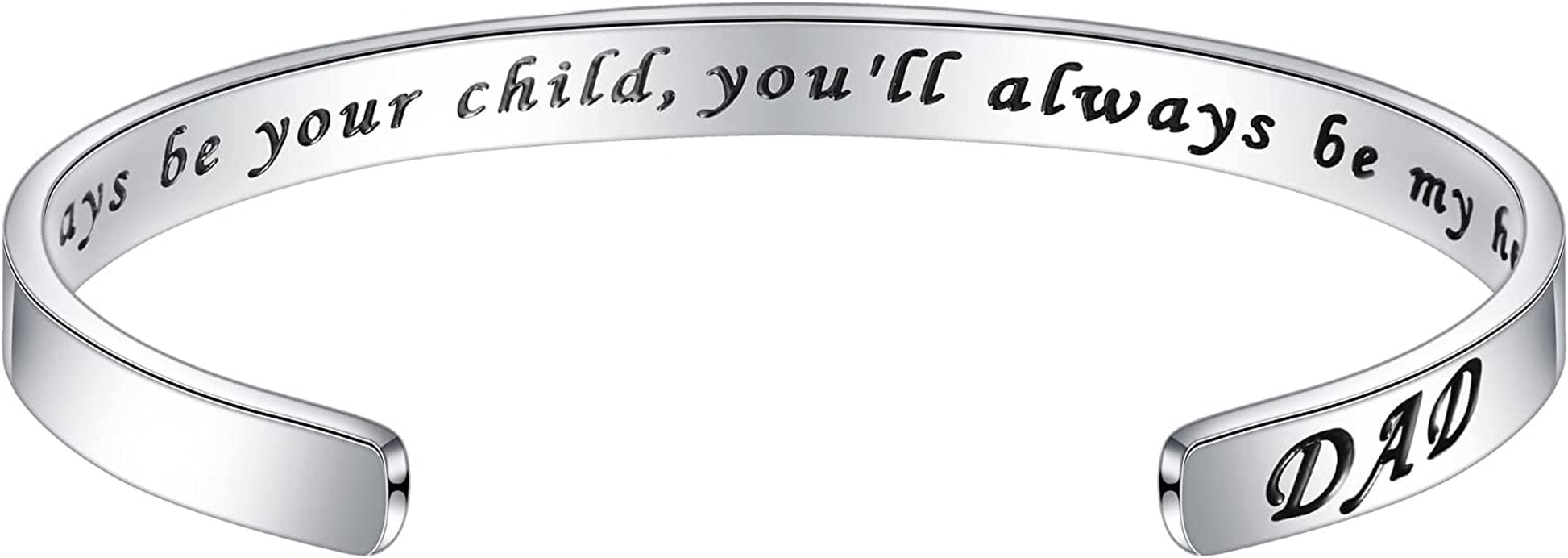 M MOOHAM Bracelets for Women- Engraved Quote Inspirational Bracelet Birthday Christmas Funny Gifts for Best Friend, Daughter, Son, Sister, Niece, Mom, Coworkers, Stainless Steel Jewelry Apparel & Accessories > Jewelry > Bracelets M MOOHAM I'll always be your child,you'll always be my hero  