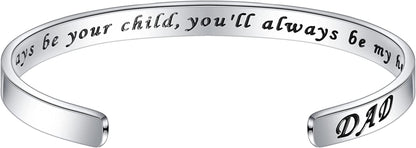 M MOOHAM Bracelets for Women- Engraved Quote Inspirational Bracelet Birthday Christmas Funny Gifts for Best Friend, Daughter, Son, Sister, Niece, Mom, Coworkers, Stainless Steel Jewelry Apparel & Accessories > Jewelry > Bracelets M MOOHAM I'll always be your child,you'll always be my hero  