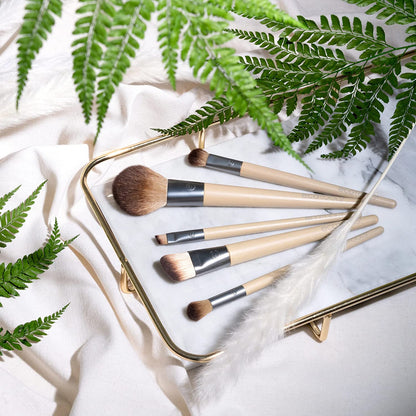 Ecotools Makeup Brush Set for Eyeshadow, Foundation, Blush, and Concealer with Bonus Storage Case, Start the Day Beautifully, Travel Friendly, 6 Piece Set Health & Beauty > Personal Care > Cosmetics > Cosmetic Tools > Makeup Tools EcoTools   