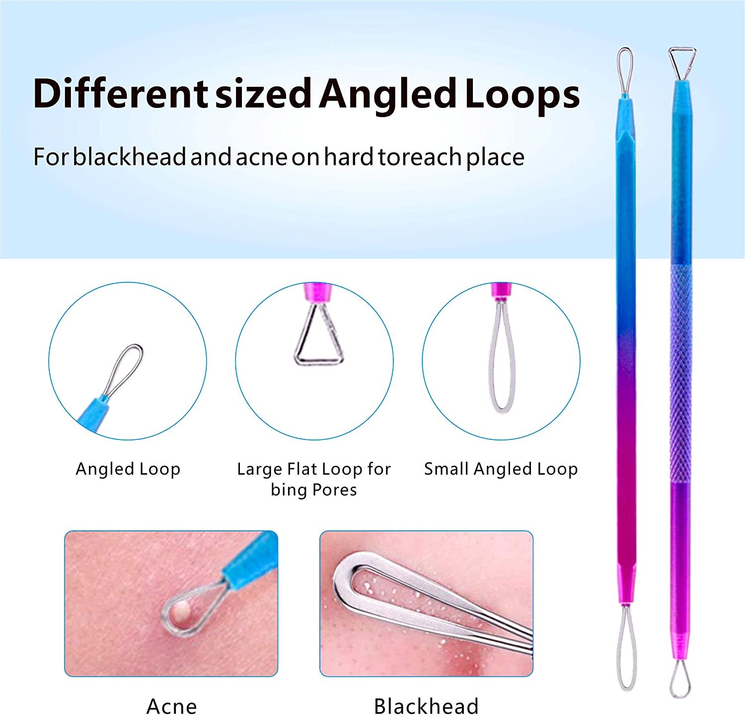 Blackhead Remover Extractor Tool, Ybaoo 10 Pcs Professional Surgical Pimple Popper Tool Kit with Metal Case for Quick and Easy Removal of Blackheads,Pimples,Zit Removing,Facial and Nose(Colorful) Health & Beauty > Personal Care > Cosmetics > Cosmetic Tools > Skin Care Tools Ybaoo   