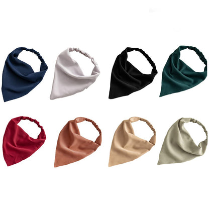 Elastic Hair Scarf Headbands for Women Solid Bandana Headbands Chiffon Head Kerchief Boho Scarf Bandanas with Hair (8 Colors Solid A) Apparel & Accessories > Clothing Accessories > Bandanas & Headties DINPREY   
