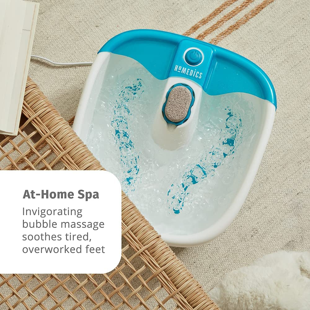 Homedics Bubble Mate Foot Spa, Toe Touch Controlled Foot Bath with Invigorating Bubbles and Splash Proof, Raised Massage Nodes and Removable Pumice Stone Health & Beauty > Personal Care > Foot Care Homedics   