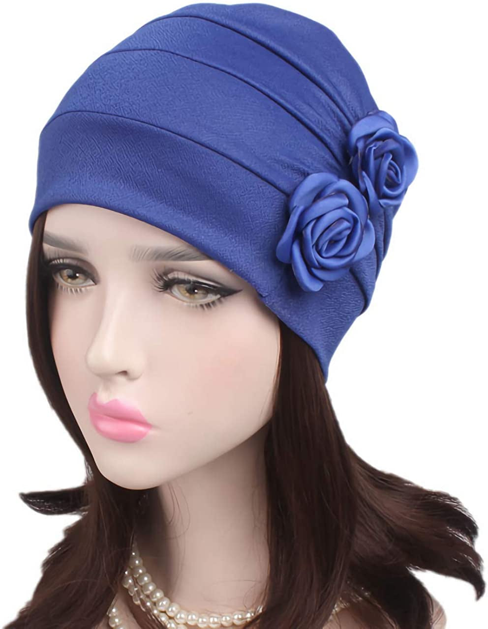Kingrol 6 Pack Flower Head Wrap Beanies Hat, Stretch Casual Turbans Fashion Slouchy Hat Sleep Caps Chemo Hat Caps for Women Apparel & Accessories > Clothing Accessories > Headwear Kingrol   