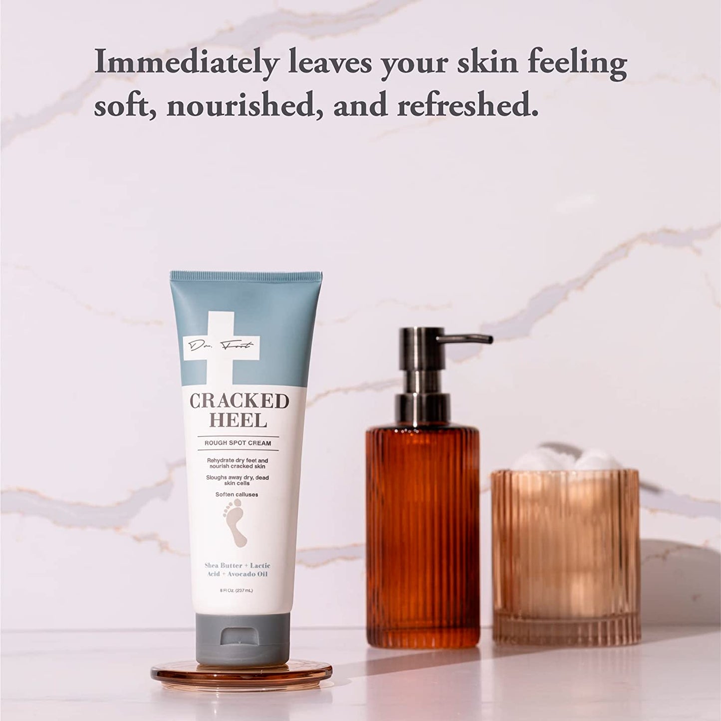 Dr. Foot Cracked Heel Moisturizer Foot Cream Skincare Lotion. Moisturizing Skin Care Lotion W/ Shea Butter & Lactic Acid Helps Heal Cracked Heels, Dry Skin on Feet, & Soften Calluses, Large 8 Fl Oz Health & Beauty > Personal Care > Foot Care Dr. Foot   