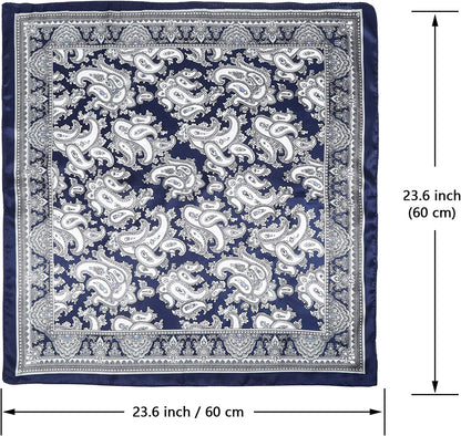 HAIMEIKANG Satin Head Scarves Square Silk Feeling Hair Scarf 4 PCS 23.6 Inches Headscarf for Women Silk Hair Bandanas Apparel & Accessories > Clothing Accessories > Bandanas & Headties HAIMEIKANG   