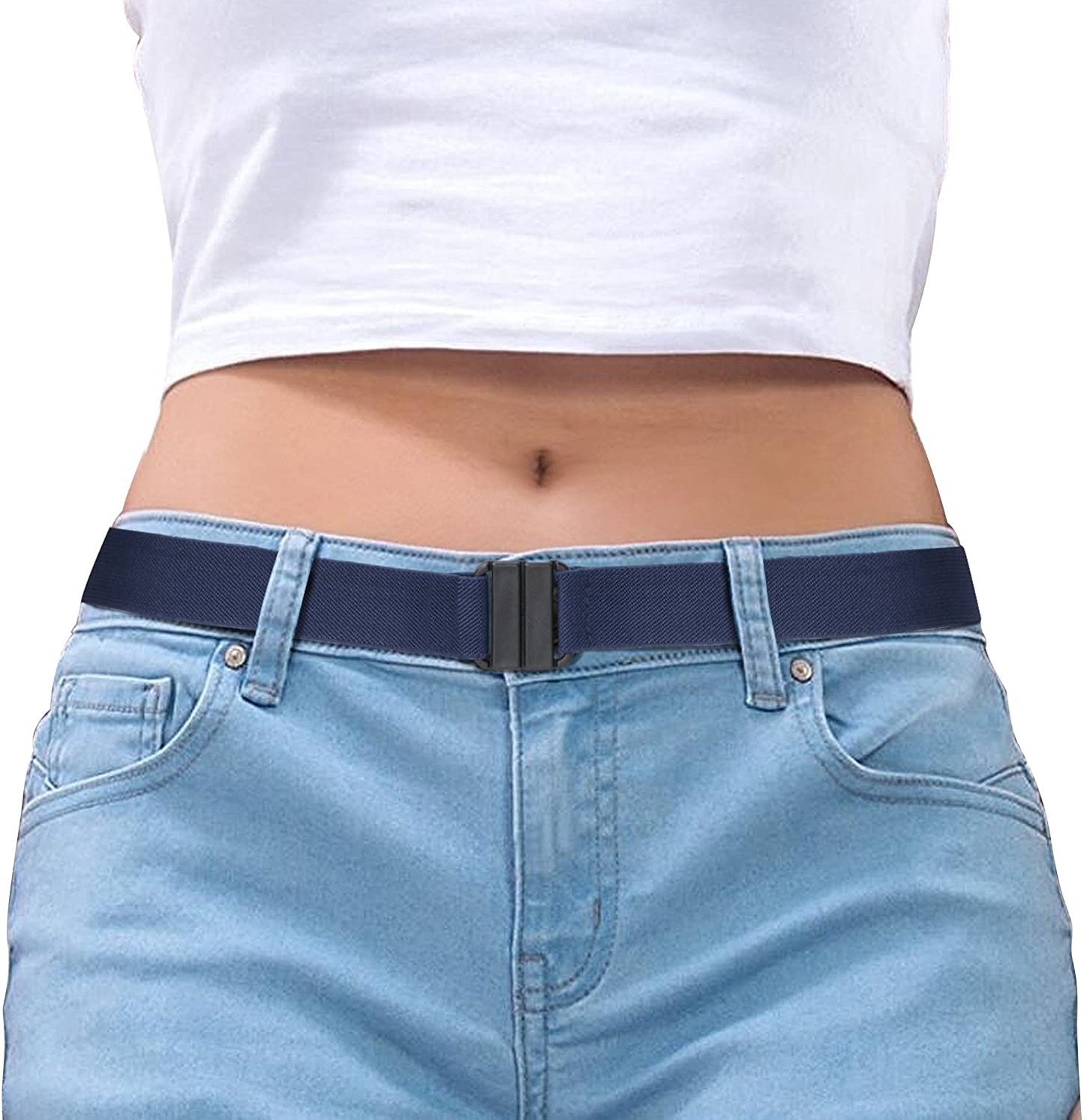Women Invisible Belt, Comfortable Adjustable Stretch No Show Belt with Flat Buckle by SUOSDEY Apparel & Accessories > Clothing Accessories > Belts SUOSDEY 03-blue US Size:14+ 