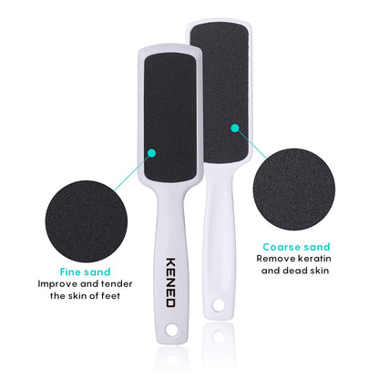 Feet Scrubber Dead Skin 5 Pack - KENED Foot File Callus Remover for Feet, Professional Pedicure Kit with 2 X Metal Foot Grater, 3 X White Double-Sided Pedicure Tools for Feet Care Health & Beauty > Personal Care > Foot Care KENED   