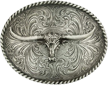 Montana Silversmiths Longhorn Collection Western Attitude Belt Buckle Apparel & Accessories > Clothing Accessories > Belt Buckles Montana Silversmiths Oval Longhorn Classic  