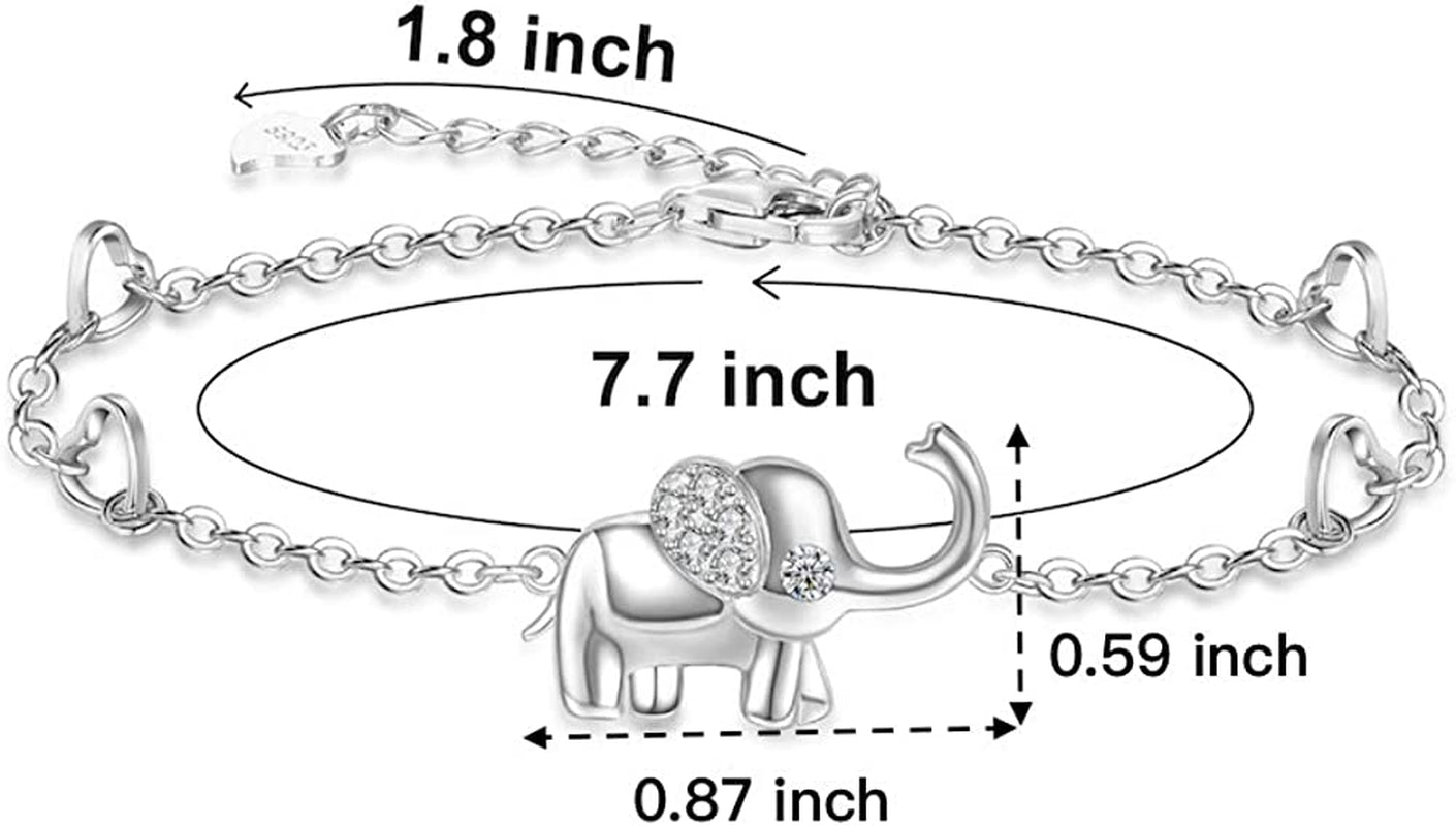Onesight Elephant Bracelet/Anklets/Necklace/Earring for Women 925 Sterling Silver Elephants Bracelets Jewelry Apparel & Accessories > Jewelry > Anklets OneSight   