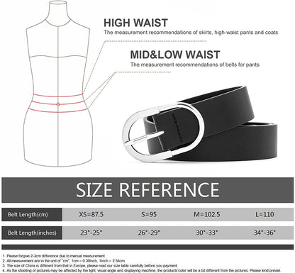 MORELESS 2 Pack Women'S Leather Belts for Jeans Pants with Fashion Center Bar Buckle Apparel & Accessories > Clothing Accessories > Belts MORELESS   