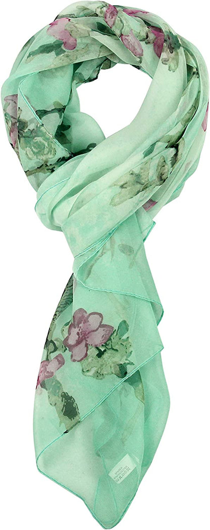 Long Chiffon Fashion Scarf - Pantonight Lightweight Chiffon Sheer for Women Apparel & Accessories > Clothing Accessories > Scarves & Shawls PANTONIGHT Green 744  