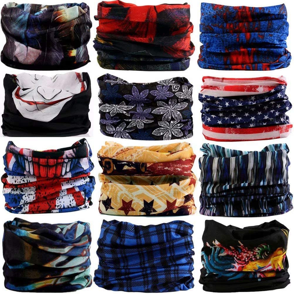 DEMIL 6PCS/8PCS/12PCS Seamless Headband Bandanas Headwear for Men&Women Scarf Apparel & Accessories > Clothing Accessories > Headwear Demil Sports 12pcs-5feather  