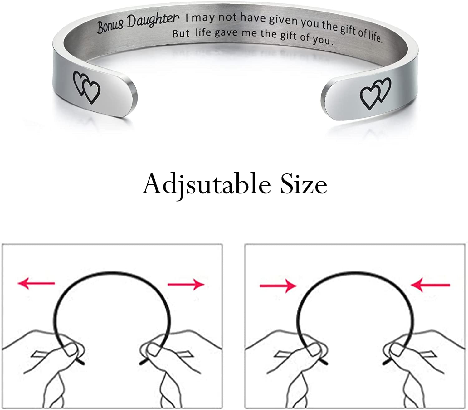 Stepdaughter Bracelet, Adoption Bracelet, Bonus Daughter Gift, Step Daughter Gift, Stepdaughter Birthday Gift, Blended Family Wedding Gift,Mother Daughter Gift Apparel & Accessories > Jewelry > Bracelets MDPOO   
