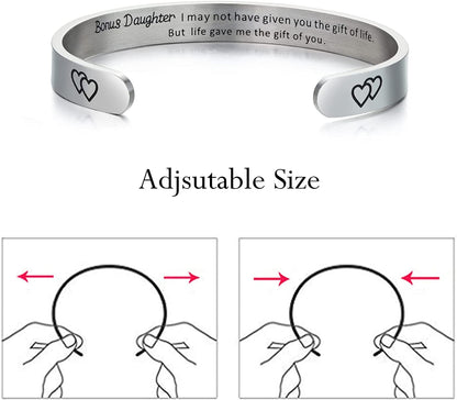 Stepdaughter Bracelet, Adoption Bracelet, Bonus Daughter Gift, Step Daughter Gift, Stepdaughter Birthday Gift, Blended Family Wedding Gift,Mother Daughter Gift Apparel & Accessories > Jewelry > Bracelets MDPOO   