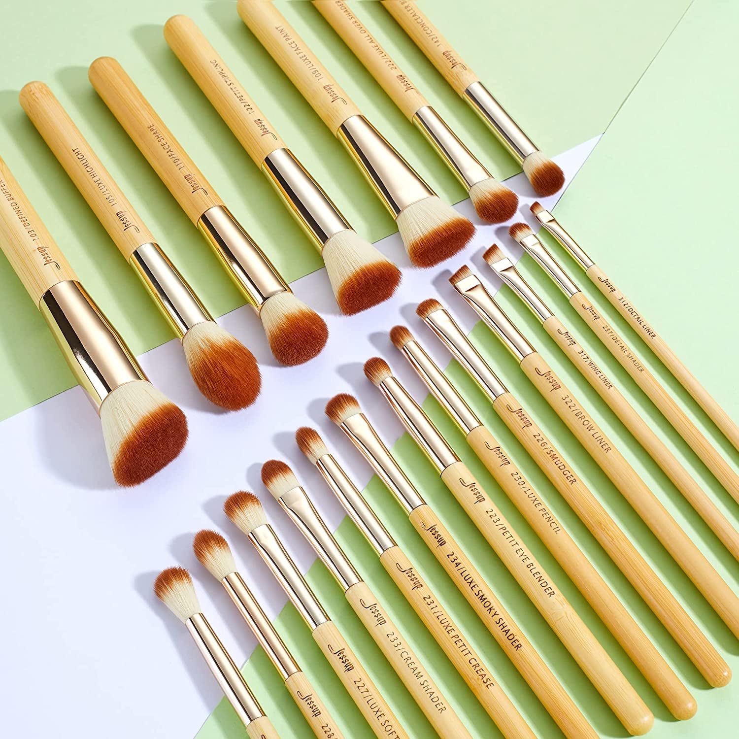Jessup Brand 20Pcs Beauty Bamboo Professional Makeup Brushes Set Make up Brush Tools Kit Foundation Powder Brushes Eye Shader T145 Health & Beauty > Personal Care > Cosmetics > Cosmetic Tools > Makeup Tools Jessup   