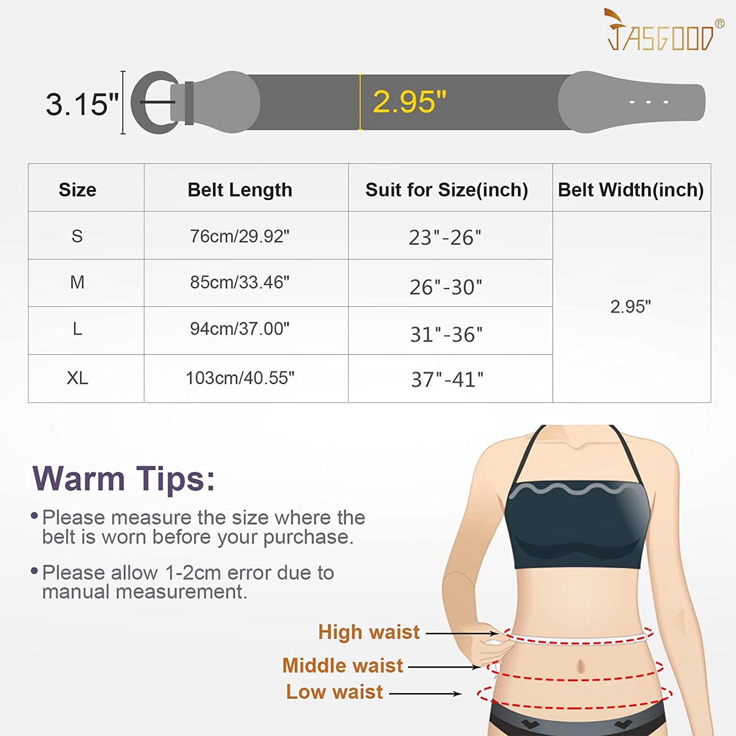 JASGOOD Women Stretchy Wide Waist Belt for Dress Ladies Elastic Belt Hook Buckle Apparel & Accessories > Clothing Accessories > Belts KYLIE MAX   