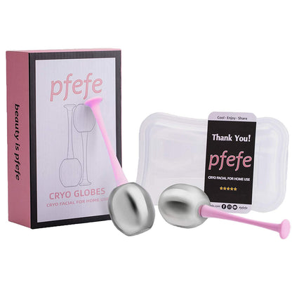 Ice Globes Facial Skin Care Freeze Tools for Women Face & Eyes, Stainless Steel Face Beauty Cryo Sticks Roller for Girls Ladies, Cooling Spa Globes with Storage Case Health & Beauty > Personal Care > Cosmetics > Cosmetic Tools > Skin Care Tools pfefe   