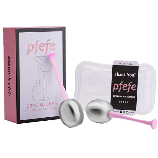 Ice Globes Facial Skin Care Freeze Tools for Women Face & Eyes, Stainless Steel Face Beauty Cryo Sticks Roller for Girls Ladies, Cooling Spa Globes with Storage Case Health & Beauty > Personal Care > Cosmetics > Cosmetic Tools > Skin Care Tools pfefe   