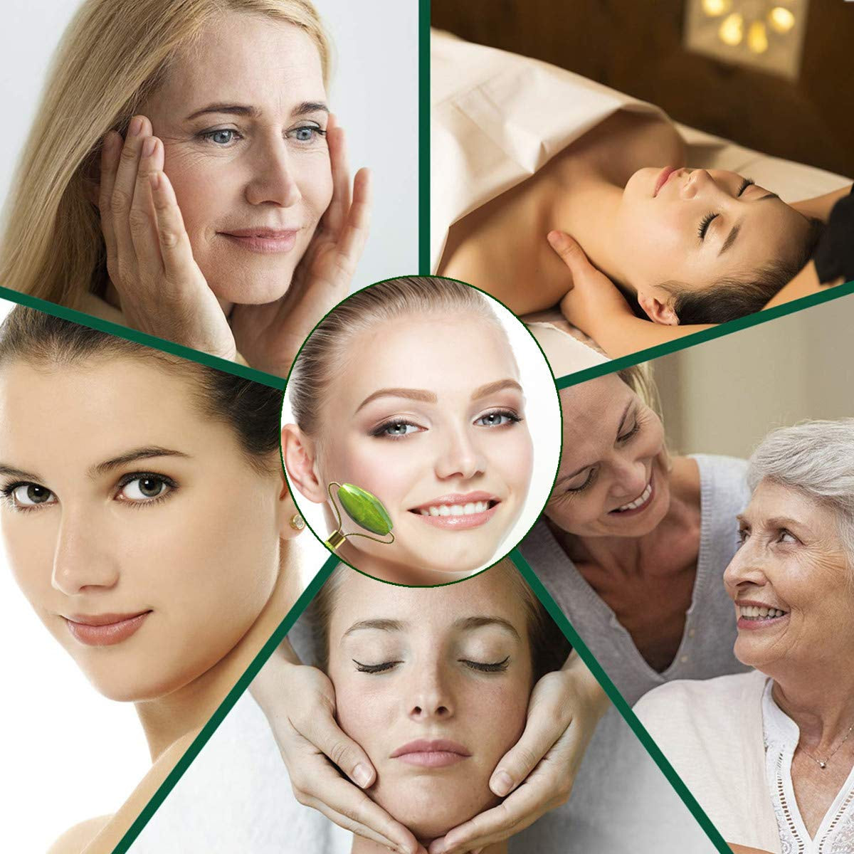 Jade Roller for Face Massager MUZHI Green Neck Massager Tool Jade Stone Face Roller, Eye Treatment Roller Reduce Wrinkles anti Aging Natural Skin Gym Crystal Beauty Jade Facial Roller Dark Green… Health & Beauty > Personal Care > Cosmetics > Cosmetic Tools > Skin Care Tools MUZHI   