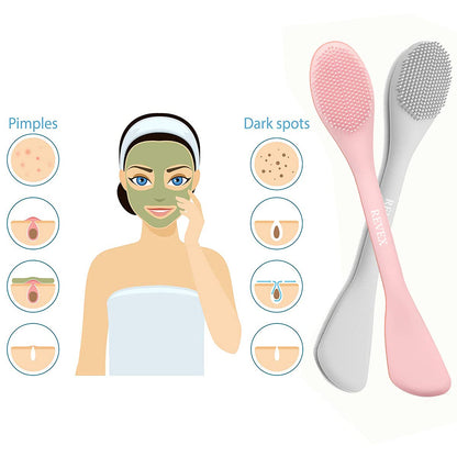 REVEX Silicone Face Mask Applicator,2 Packs Facial Mask Brushes for Mud,Clay,Charcoal Mixed Mask,Soft Makeup Beauty Brush Tools for Apply Cream,Lotion (Pink+Gray) Health & Beauty > Personal Care > Cosmetics > Cosmetic Tools > Makeup Tools REVEX   