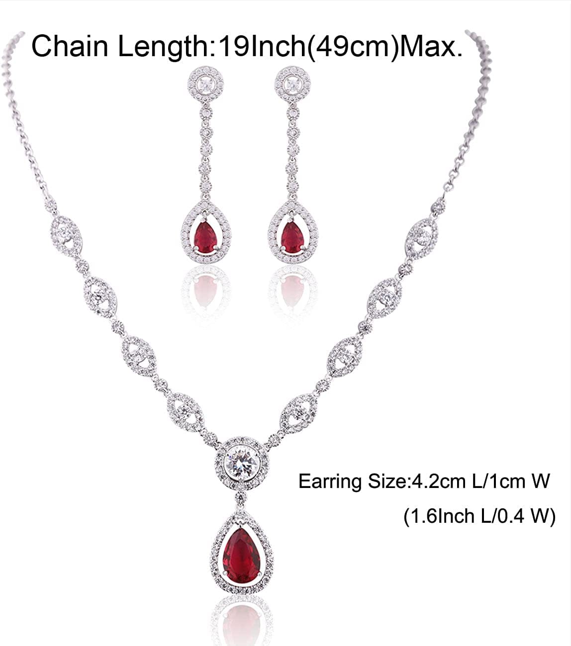 AAA Cubic Zirconia CZ Silver Plated Base Women'S Party Jewelry Set Earrings Pendant Necklace