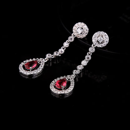 AAA Cubic Zirconia CZ Silver Plated Base Women'S Party Jewelry Set Earrings Pendant Necklace