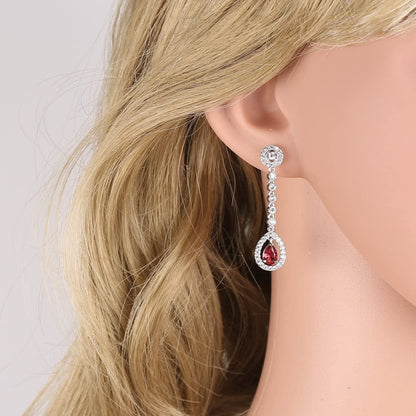AAA Cubic Zirconia CZ Silver Plated Base Women'S Party Jewelry Set Earrings Pendant Necklace